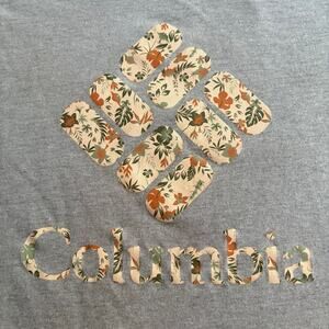 Columbia North Cascades Relaxed Tee Women’s XL Floral Emblem Gray